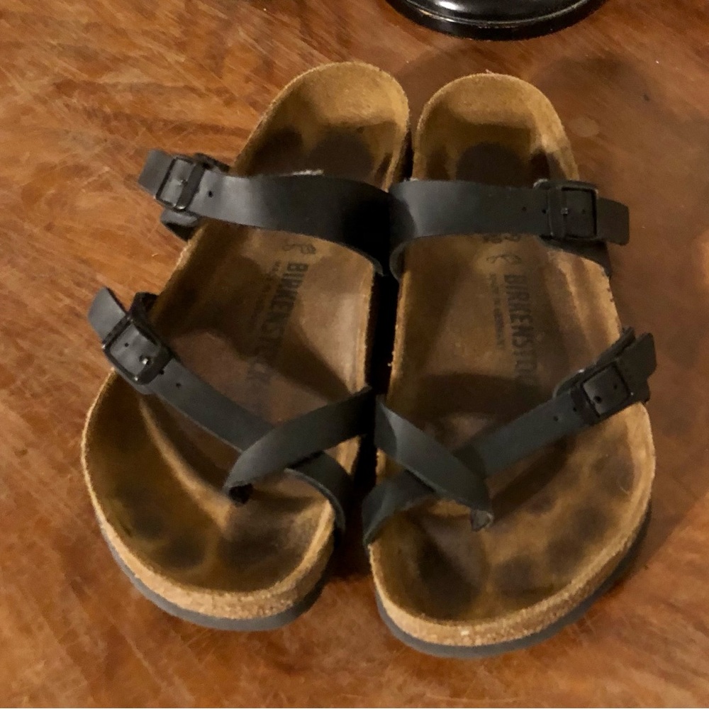 Birkenstock Sandals SZ 39 Black Leather